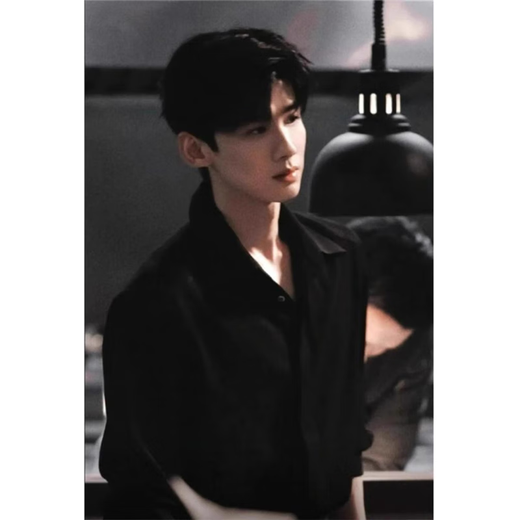 Lipu Bai Jingting El mismo traje de camisa de manga larga para hombres de la camisa negra de Sangyan Sangyan con chaqueta de estilo británico CY03 Negro [actualización de tela] XL recomendado (120-135Jin [Jin iguala 0.5 kg])