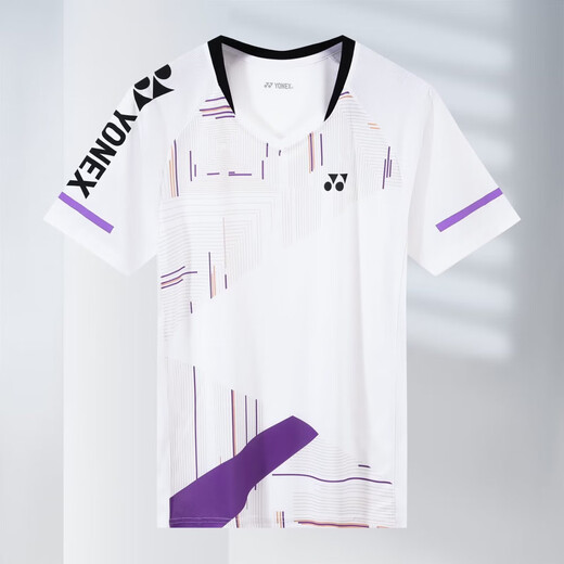 
2025 new spring badminton suit men and women short-sleeved competition suit set quick-drying breathable sports competition training suit 7028 white men's suit 2XL
