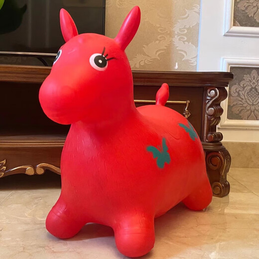 
Yusenyi children inflatable jumping horse enlarged and thickened baby music jumping deer elf jumping horse toy kindergarten ordinary horse color random pump