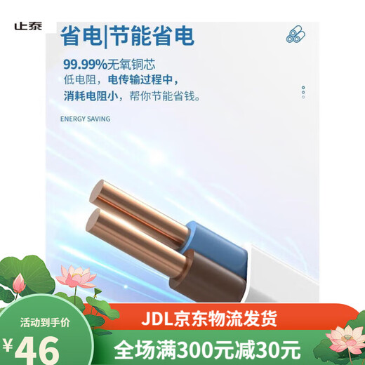 电线护套线家用2芯三芯国标铜芯15254平方BVVB电源电缆线BVV 2芯1平方毫米100m