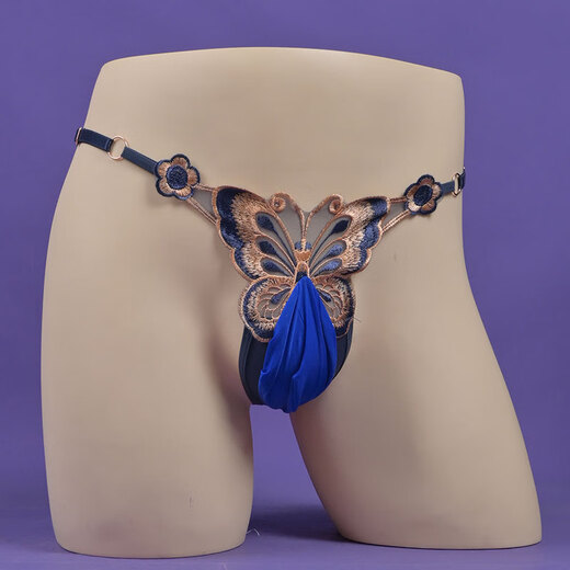 Sexy thong sexy underwear lace embroidery temptation butterfly low waist large size men's JJ set Feitian set-opening green (150-200Jin Jin equals 0.5 kg)