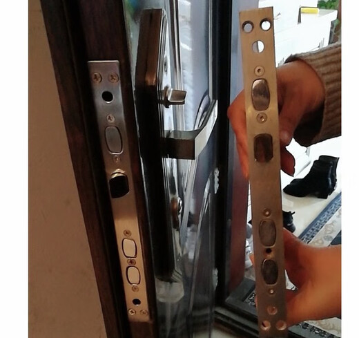 JPHZNB old-fashioned Panpan door lock Xiaoshuai thickened handle lock body super C-level lock cylinder anti-theft door universal door lock with super C-level lock cylinder 45-55mm left outer key