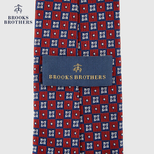 布克兄弟（BrooksBrothers）男士25早秋新款桑蚕丝方格花朵商务领带 6003-红色 OS