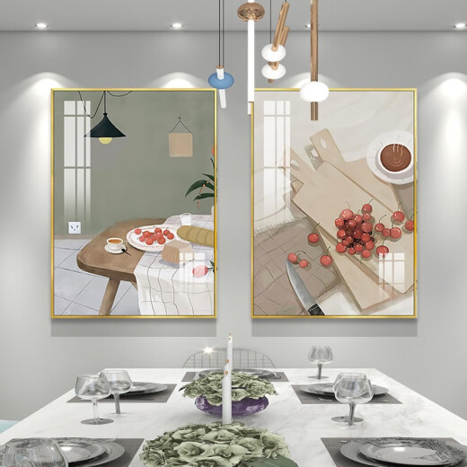 餐厅装饰画现代轻奢餐桌背景墙晶瓷壁画时尚大气饭厅花卉挂画 TXMG12124 50*70*2高雅黑35mm加厚拉丝铝合