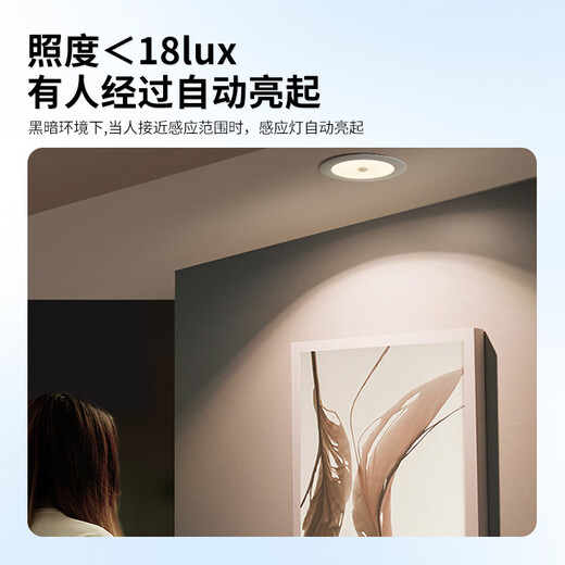 Beigong LED human body sensor downlight embedded downlight with opening 7.5cm 4W white light corridor aisle light + infrared sensor extraordinary series BG-RTTDFF-4