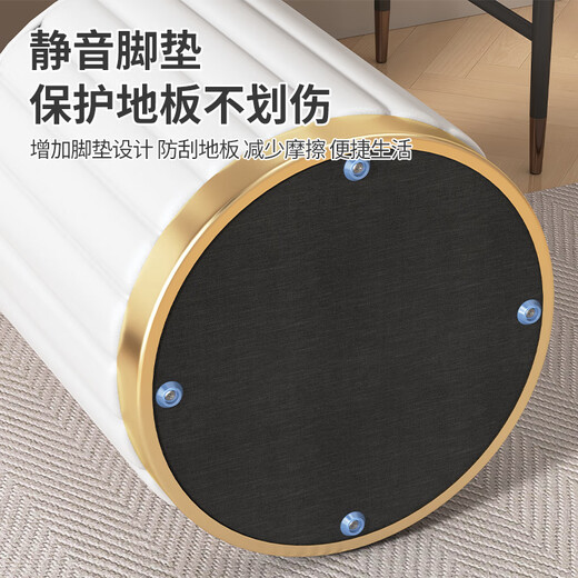 Chibalun dressing stool dressing table stool small bedroom makeup chair small round stool soft bag can store household shoe changing stool