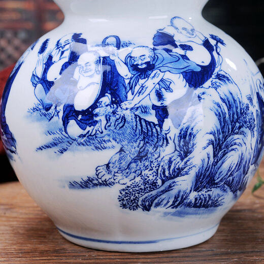 2Jin Jin is equal to 0.5kg 3Jin Jin is equal to 0.5kg 5Jin Jin is equal to 0.5kg Wine bottle blue and white character gourd ceramic Jingdezhen homemade medicinal wine wine jar wine jar piggy bank wine pot 5Jin Jin is equal to 0.5kg