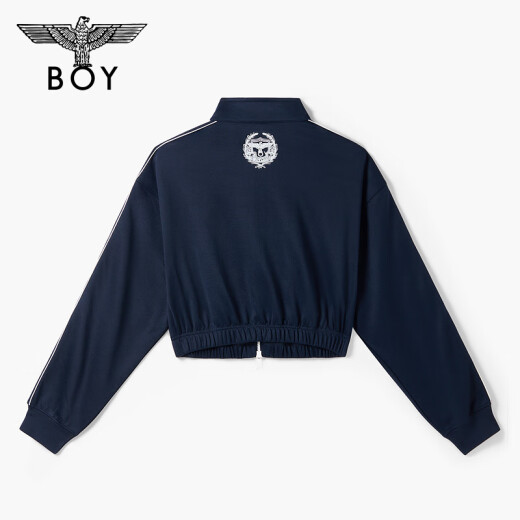 BOY LONDON25新款春夏女款半高领撞色条纹显瘦运动外套W12004 藏青色 S