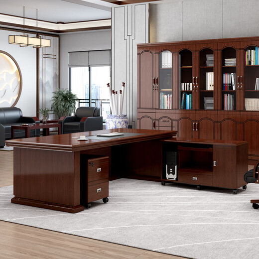 Li Lun new boss desk desk new Chinese style executive desk office office furniture single table 2.2 meters