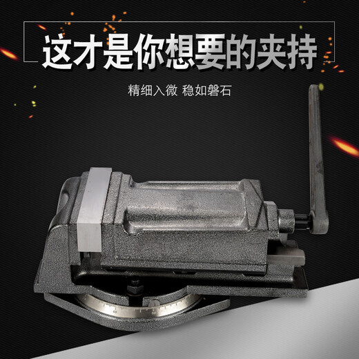 凌誉勋定制QH重型铣床机用平口钳 钻床精密角固式台钳4寸5寸6寸8寸 Q12250(高精美式)