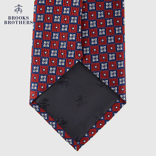 布克兄弟（BrooksBrothers）男士25早秋新款桑蚕丝方格花朵商务领带 6003-红色 OS