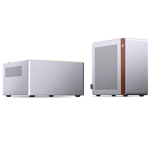 JONSBO N10 silver ITX mini desktop chassis (3.3mm aluminum alloy shell/North American black walnut/ITX version/4.5L volume/1U FLEX power supply)