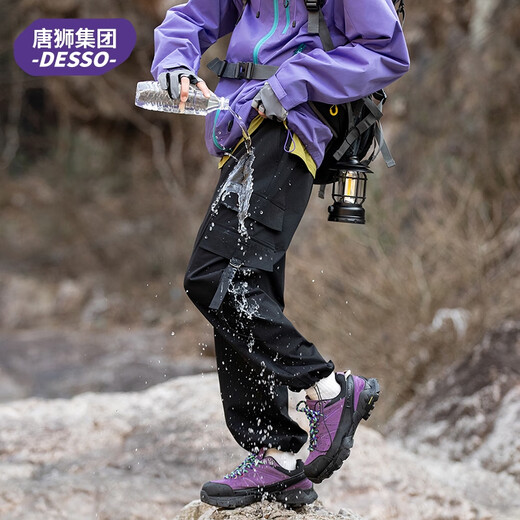 DESSO唐狮集团工装裤子男士春季美式2025新款宽松直筒防风防水休闲冲锋 MYK25-9885-岩途灰 3XL