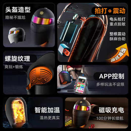 GALAKU glans trainer masturbation device fully automatic electric aircraft cup real men vent adult products penis massage F1 glans trainer black丨deep throat semen extraction丨thread massage丨intelligent heating