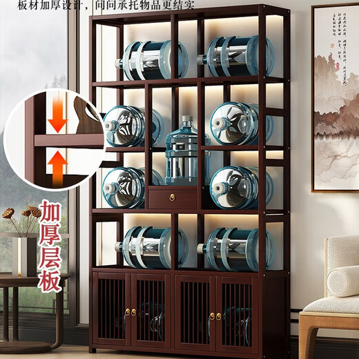 Douxianbo Ancient Rack Solid Wood Chinese Display Cabinet Product Display Rack Duobaoge Tea Set Storage Rack Wine Cabinet Modern Simple Combination Reinforcement丨Circular Combination