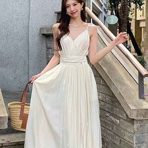 Miao Yijia White Kleid Frauenrock Sommer 2025 Neue High-End-Kleider am See