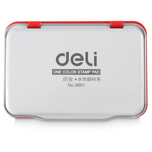 Deli 9891 Tintenstempelplattform Rot Größe Metal Stamp Financial Quick Work Office