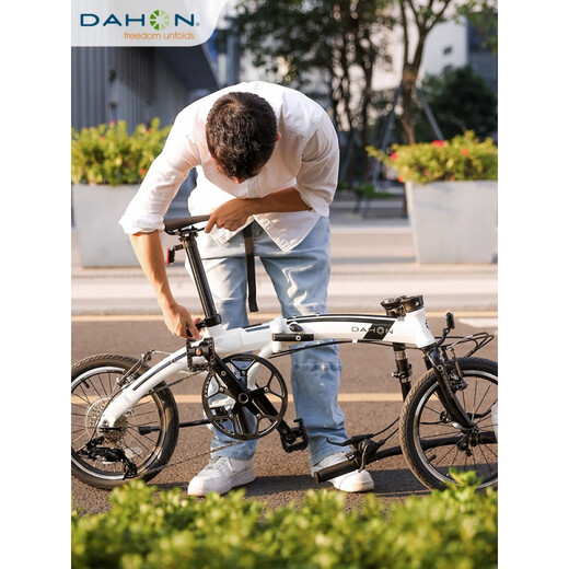 Dahang (Dahon) Mini Ultra Ligero 9 Velocidad Variable Plegable Plegable Estudiante Estudiante Men y mujeres Adultos Bicicletas PAA693 Air Sea (Azul) 16 pulgadas