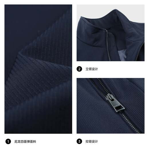 Septwolves Warm and Temperature Locking Jacket Men's Autumn and Winter Stand-up Collar Padded Smooth Casual Anti-static Executive Cadre Men's Jacket 101 (Navy Blue) XL 175/92A