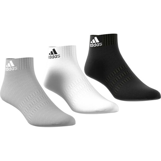 阿迪达斯（adidas）官网官方袜子男袜女袜 春季新款运动袜三双装透气短袜休闲袜子 IC1283/中麻灰/黑/白/三双装 M(39-42码)