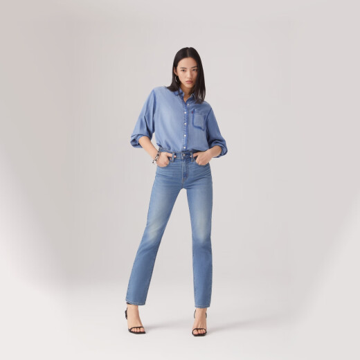 Levi's李维斯冰酷系列25年春季新款女士724高腰修身直筒牛仔长裤