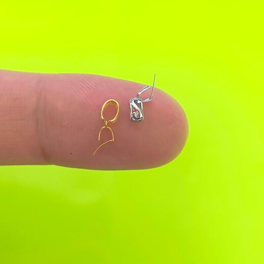 Pure 18K gold buckle jade pendant buckle jade pendant clip buckle connector buckle diy accessories Au750 buckle clip gold (straight hole model)