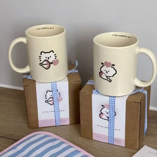 Birthday gift for girls, cute cat ceramic mug with lid, couple water cup for besties, creative and practical cup, archery loving cat, single cup, 1 piece 350ml