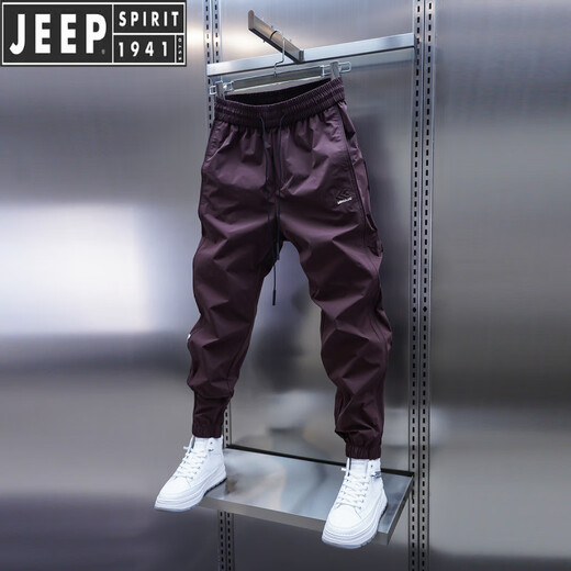 Jeep Spirit2025 Frühlings- und Herbst-Casual Hosen-Hose High-End-Stretch-Hose Trendy Herren dünne schlanke Kleinhose Männer schwarz 31 Empfohlen 125-135jin [Jin entspricht 0,5 kg]