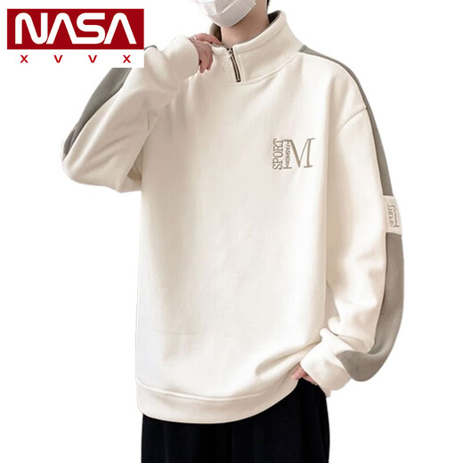 NASA XVVX Semi-Zipper Sweater para hombres en otoño e invierno más camisa de base de terciopelo engrosada camisa de vellón de buey para hombres en otoño top 9793 verde más terciopelo l Aproximadamente 110 ~ 130Jin [Jin iguala 0.5 kg] se puede usar