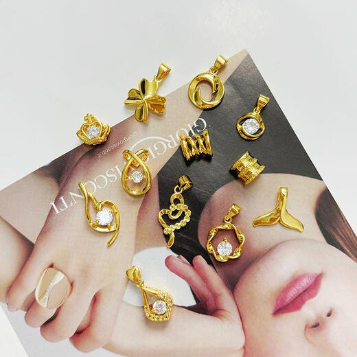 Olevo 18K gold pendant women's gold necklace single pendant single without chain Au750 gold clavicle chain single pendant 18k (diamond small waist)