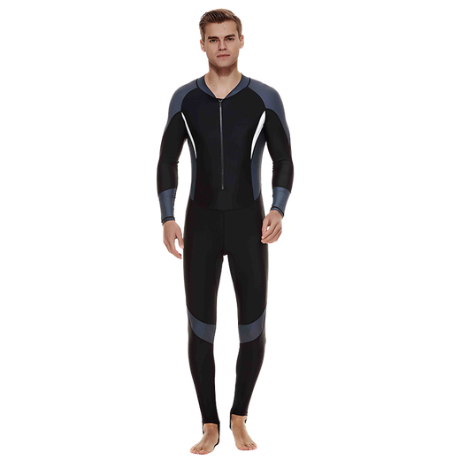 Sharbat quick-drying sun protection wetsuit men's one-piece long-sleeved trousers full-body swimsuit large size surfing and snorkeling wetsuit 1330 blue and black L 50-60KG