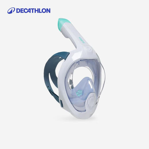 迪卡侬浮潜面罩潜水镜装备成人全干式呼吸面镜游泳装备 升级款【成人款M/L】青紫色