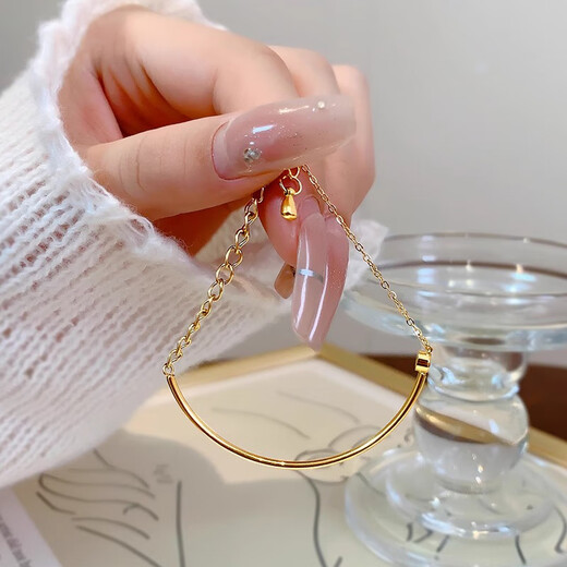 Time Bird Super Flash Single Diamond Bracelet Girls 18k Gold Half Chain Bracelet Women 2024 New Rose Gold Color Gold Half Bracelet Bracelet 18K Gold Bracelet 20cm