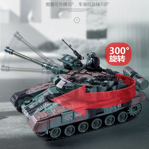 Shenx Fernbedienungskontrollbehälter-Auto kann gestartet und Offroad-Fahrzeug-Spielzeug-Kampffahrzeuge Kindergeburtstagsgeschenk 33 cm 99 Double-Ejektions-Strecken Tank + 3000 Kugeln