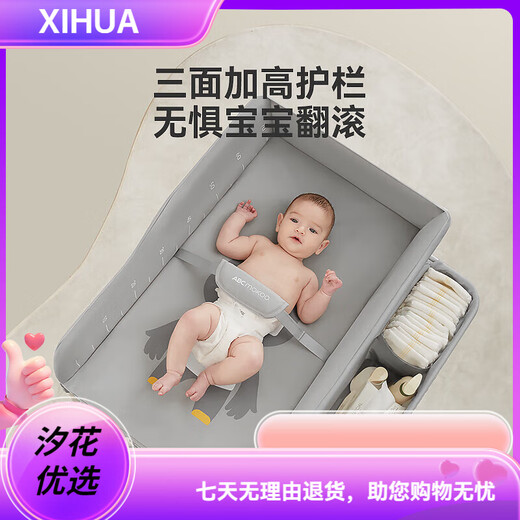 ABCMOKOOMOKOO奥蒂尿布台婴儿护理台免安装可折叠多功能洗澡按摩抚触台 莫兰迪灰[奥蒂AIR款]+浴盆浴垫