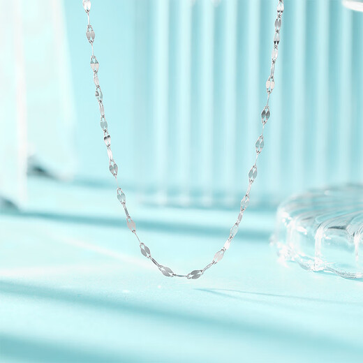 Liuguifu Jewelry Starlight Chain Pt950 Platinum Necklace Classic Versatile Clavicle Chain Neck Ornament Christmas Gift 1.20g