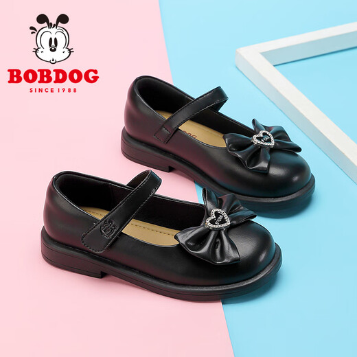 Babu Dou children's shoes spring British style princess shoes medium and large children's fashion girls' leather shoes casual 108551042 black 29