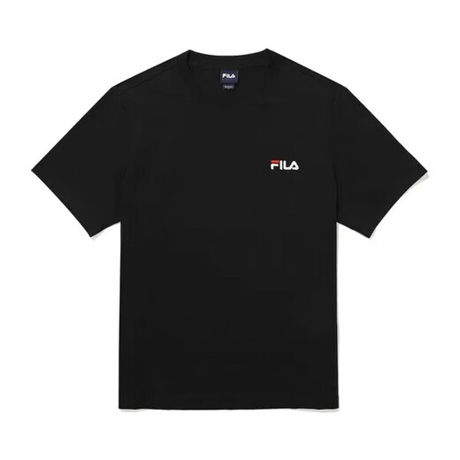 Fila 韩国斐乐FILA 男女款休闲短袖 男装圆领T恤  男士运动休闲上衣 2112X/2101X-BLK 货号随机 XL /105（建议75-85kg）