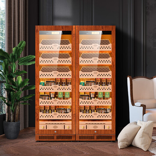 CIGARLOONG CL-120C1 Intelligent Constant Temperature and Humidity Cigar Cabinet Constant Temperature Red Wine Cabinet Negative Ion Ammonia Purifier WiFi Remote IoT Frequency Control Large Capacity Double-Door Cigar and Red Wine Double Cabinet Rosewood Grain Beech Naked Model WiFi + Purified Ammonia + Constant Temperature and Humidity