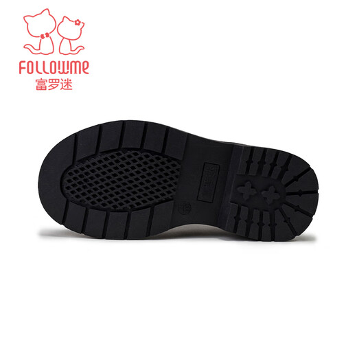 Fuluo Mi Boys' Leather Shoes Spring and Autumn Campus Comfortable Soft Sole Performance Shoes Black British Style Children's Shoes Black 32