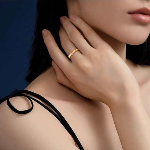 Jin Xiaoxiu pure gold ring brushed moissanite ring inlaid with 999 pure gold stars retro small fragrant style ring for women as a gift total weight 1.5g, No. 12 star moissanite diamond ring - more refunds, less compensation