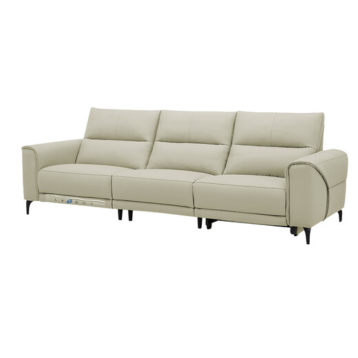 Lezhibao Lazboy echtes Ledersofa Wohnzimmer Null gegen die Wand umgestürzt 2025 Neue elektrische Funktion Sunset Avenue 677 Weiche Blank - 3 Menschen rechts elektrisch - 30 Tage Haare