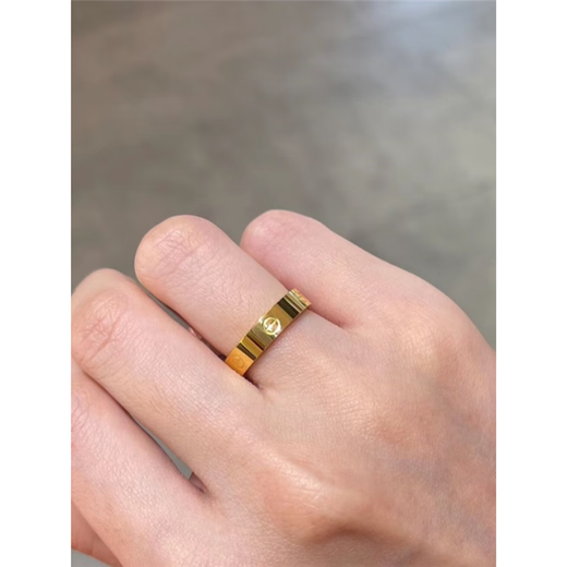 LPEZ pure gold 999 card ring ring car flower glossy gold ring male and female couple ring ring Valentine's Day gift pure gold ring 3.5cm No. 9 gold about 3.9-4.3