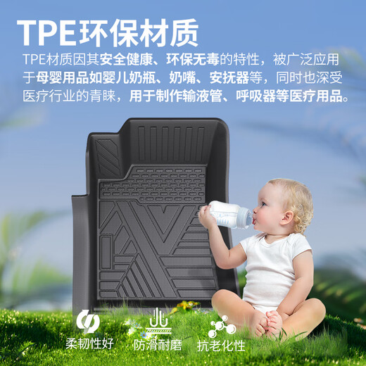 车丽友专用于标致5008脚垫tpe全包围包门槛17-23款七座汽车专用环保车垫 TPE单层全包围脚垫 标志5008七座汽车专用