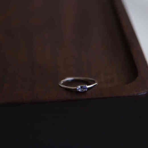 Kechu really loves the ultra-fine gemstone ring, natural and beautiful blue-purple tanzanite 925 sterling silver gift for women, minimalist style, adjustable opening