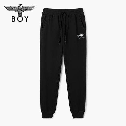 BOY LONDON潮牌长裤情侣款黑色印花束脚透气休闲裤N15903 黑色 XL