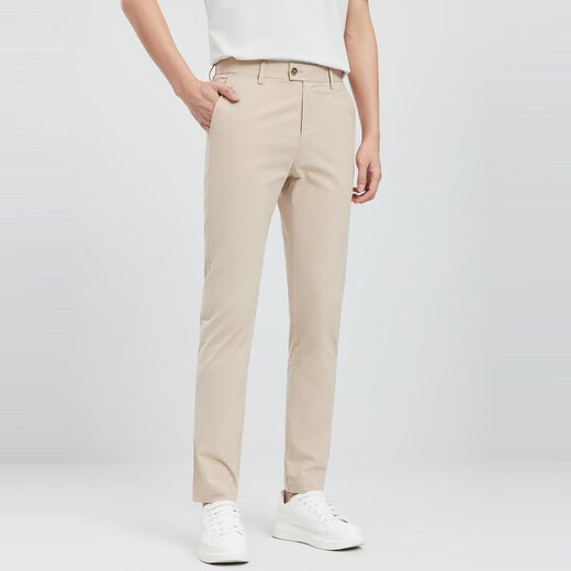Sieben Wolf Casual Hosen Männer [coole und kalte Baumwolle] Neue Sommerprodukte Polyester Elastizität hängt bequeme Männerhosen Lange Hosen 701 (Khaki) 32