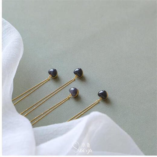 Junbu Hetian jade design small love pendant thick smoke purple imperial purple thick love mini non-ink jade 18K heavy gold thin version small love