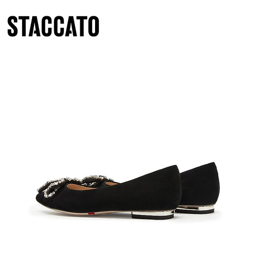 Sijiatu 2025 Nouveau Velvet Dream Elegant Commutant chaussures plates chaussures simples bouche bouche chaussures de femme 9a962aq5 noire noire 36