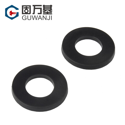 Guwanji black enlarged nylon flat gasket thin round gasket ultra-thin nylon flat gasket plastic insulating high temperature resistant gasket M6*12*1.5 (50 pieces)